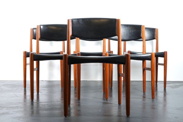 Vintage Teak Dining Chairs from Glostrup Denmark, 1960s, Set of 6-CIP-1033036