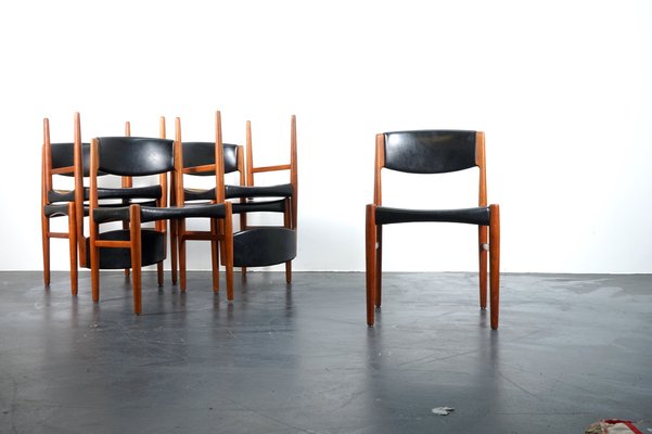 Vintage Teak Dining Chairs from Glostrup Denmark, 1960s, Set of 6-CIP-1033036