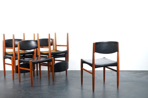 Vintage Teak Dining Chairs from Glostrup Denmark, 1960s, Set of 6-CIP-1033036