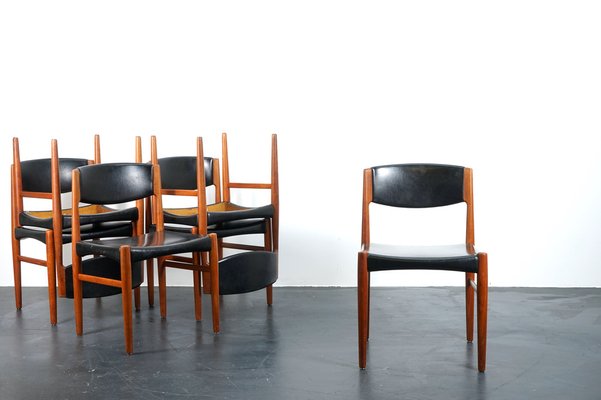 Vintage Teak Dining Chairs from Glostrup Denmark, 1960s, Set of 6-CIP-1033036