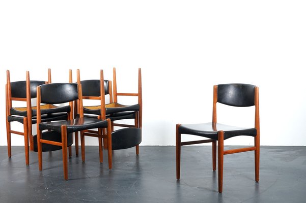 Vintage Teak Dining Chairs from Glostrup Denmark, 1960s, Set of 6-CIP-1033036