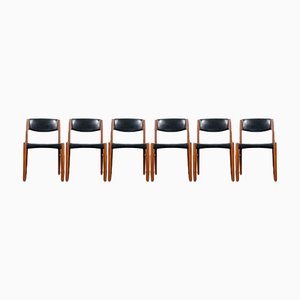 Vintage Teak Dining Chairs from Glostrup Denmark, 1960s, Set of 6-CIP-1033036