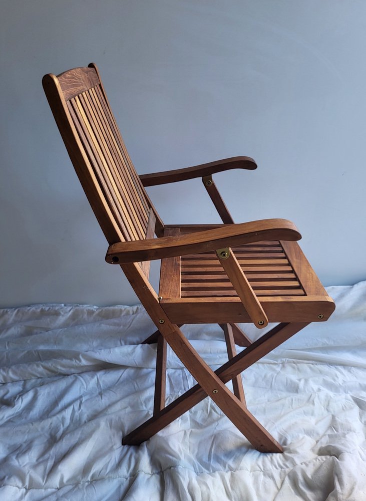 Vintage Teak Foldable Chairs, Set of 2