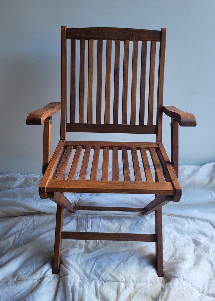 Vintage Teak Foldable Chairs, Set of 2