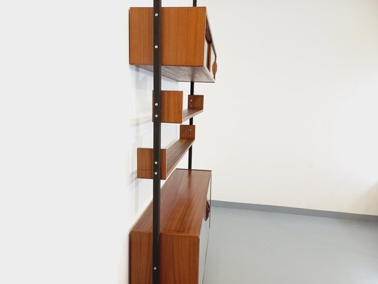 Vintage Teak, Metal and Melamine Shelving Library, 1960s-AHO-1737047