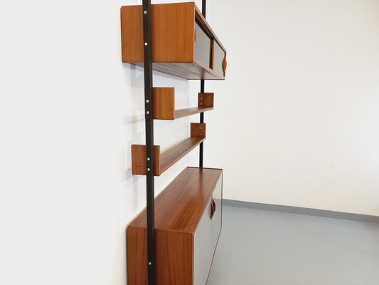 Vintage Teak, Metal and Melamine Shelving Library, 1960s-AHO-1737047