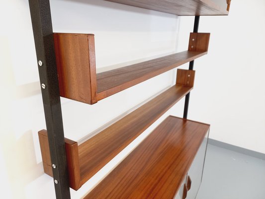 Vintage Teak, Metal and Melamine Shelving Library, 1960s-AHO-1737047