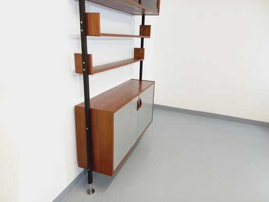 Vintage Teak, Metal and Melamine Shelving Library, 1960s-AHO-1737047