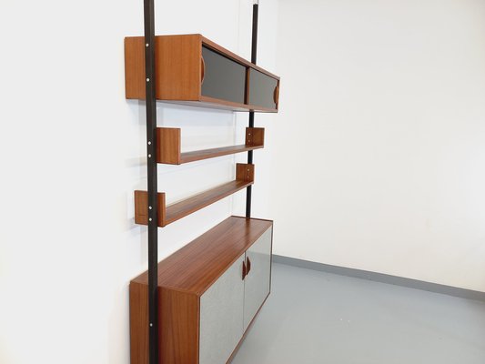 Vintage Teak, Metal and Melamine Shelving Library, 1960s-AHO-1737047