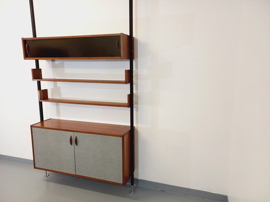 Vintage Teak, Metal and Melamine Shelving Library, 1960s-AHO-1737047