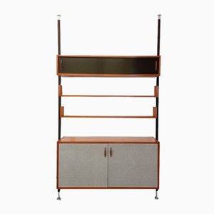 Vintage Teak, Metal and Melamine Shelving Library, 1960s-AHO-1737047