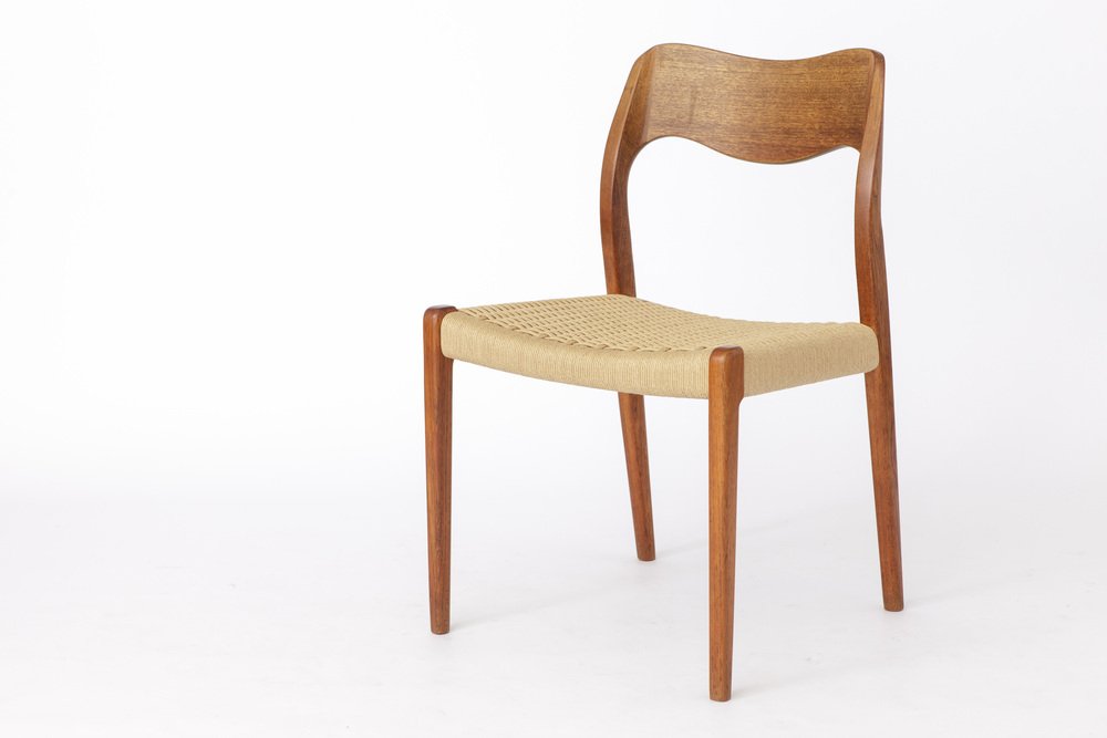 Vintage Teak Model 71 Chair by Niels Moller, 1950s