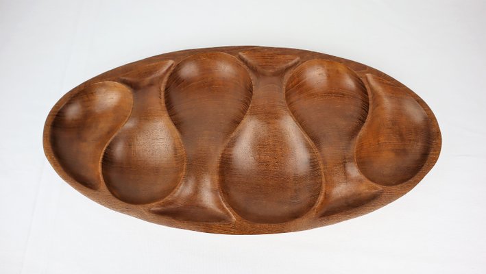 Vintage Teak Oval Cup from Laur Jensen, 1960s-YBU-1436177