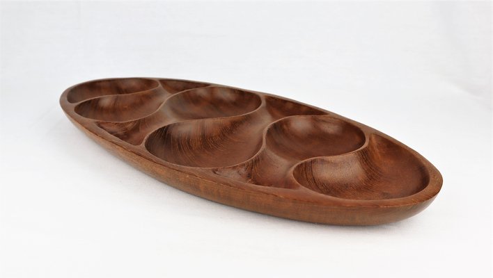 Vintage Teak Oval Cup from Laur Jensen, 1960s-YBU-1436177