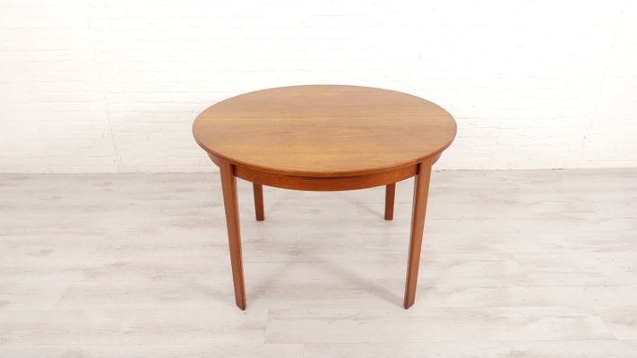 Vintage Teak Round Dining Table, 1950s-HPM-2031497