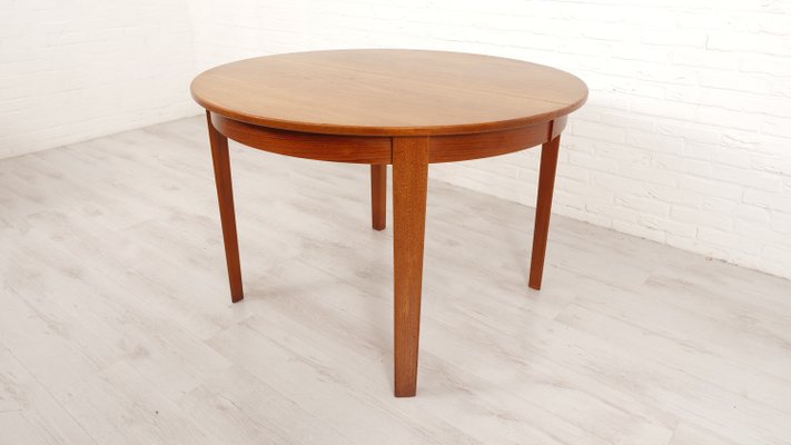 Vintage Teak Round Dining Table, 1950s-HPM-2031497