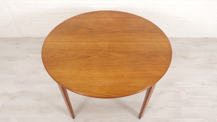 Vintage Teak Round Dining Table, 1950s-HPM-2031497