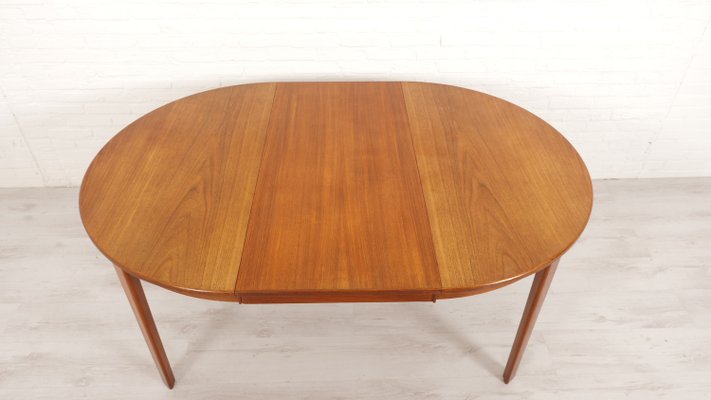 Vintage Teak Round Dining Table, 1950s-HPM-2031497