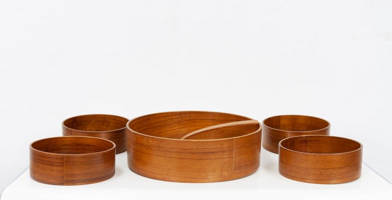 Vintage Teak Salad Serving Set, 1960s, Set of 6-GCG-714204