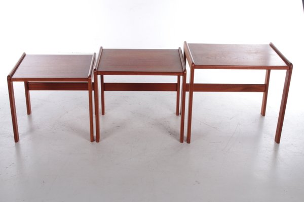 Vintage Teak Set of Side Tables, 1960s, Set of 3-EZZ-1112716