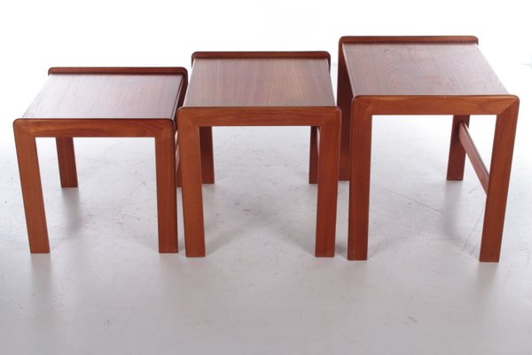 Vintage Teak Set of Side Tables, 1960s, Set of 3-EZZ-1112716