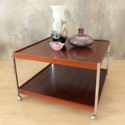 Vintage Teak Side Table on Rolls-WK-1304353