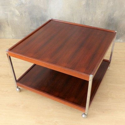 Vintage Teak Side Table on Rolls-WK-1304353