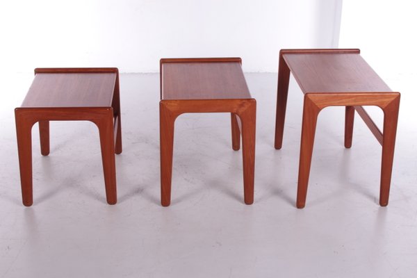 Vintage Teak Side Tables, 1960s, Set of 3-EZZ-1118371