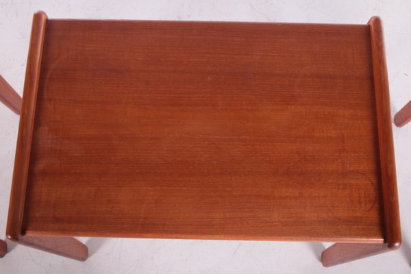 Vintage Teak Side Tables, 1960s, Set of 3-EZZ-1118371