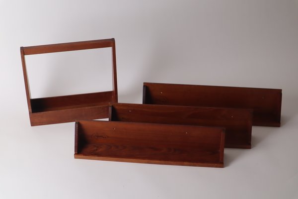 Vintage Teak Spice Shelves from Fuchs, Set of 4-ESB-1370558