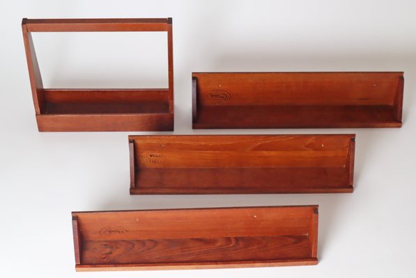 Vintage Teak Spice Shelves from Fuchs, Set of 4-ESB-1370558