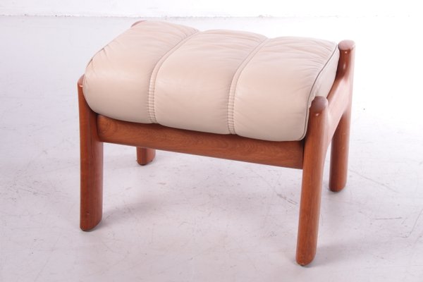 Vintage Teak with Leather Footrest, 1970-EZZ-1097920