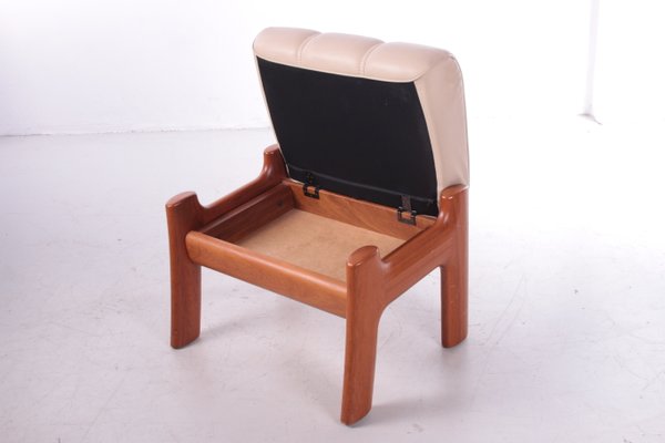 Vintage Teak with Leather Footrest, 1970-EZZ-1097920