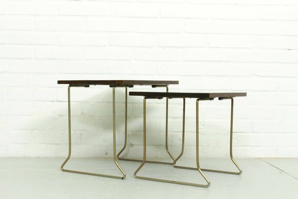 Vintage Teak Wooden Nesting Tables attributed to Brabantia, 1960s, Set of 2-ZA-1378531