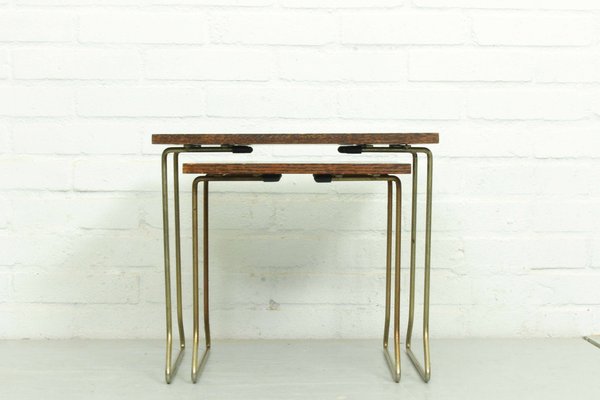 Vintage Teak Wooden Nesting Tables attributed to Brabantia, 1960s, Set of 2-ZA-1378531