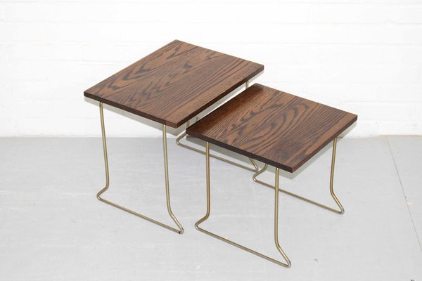 Vintage Teak Wooden Nesting Tables attributed to Brabantia, 1960s, Set of 2-ZA-1378531