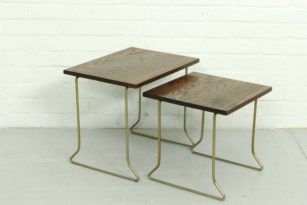 Vintage Teak Wooden Nesting Tables attributed to Brabantia, 1960s, Set of 2-ZA-1378531