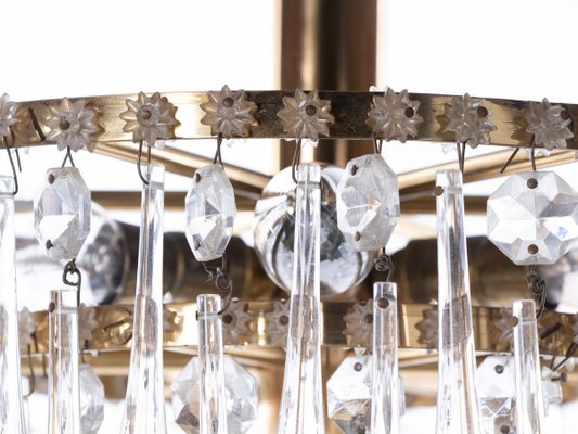 Vintage Teardrop Chandelier in Crystal Glass & Brass, 1960s-DEK-932771