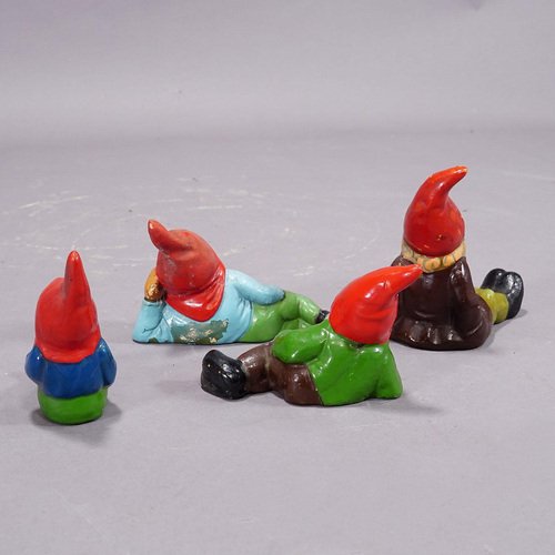 Vintage Terracotta Garden Gnomes, Germany, 1950s, Set of 4