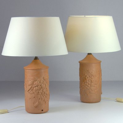 Vintage Terracotta Wine Grape Lamps, Set of 2-GIW-1315498