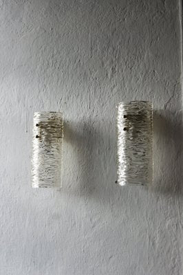 Vintage Textured Glass and Brass Wall Sconces by J. T. Kalmar, Set of 2-UMB-1752677