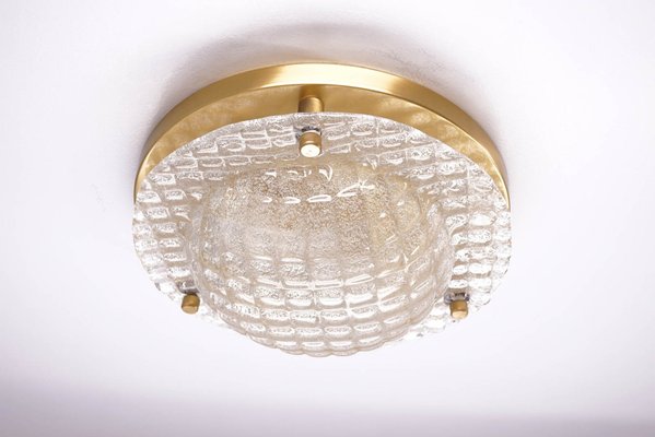 Vintage Textured Glass Flush Mount from Fischer Lights, 1970s-KIJ-1368058