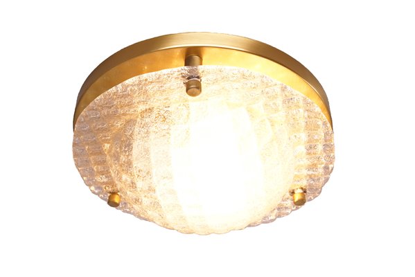 Vintage Textured Glass Flush Mount from Fischer Lights, 1970s-KIJ-1368058