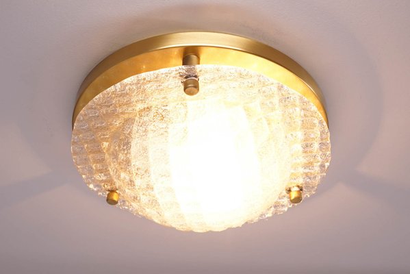 Vintage Textured Glass Flush Mount from Fischer Lights, 1970s-KIJ-1368058