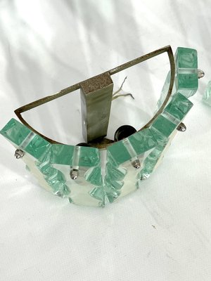 Vintage Thick Cut Glass Sconces from Zeroquattro, Italy, 1970s, Set of 2-OT-1209536