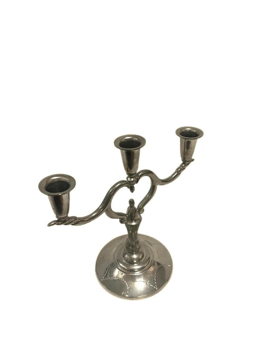 Vintage Three Armed Pewter Candleholder from L&L Svenskt Tenn, Sweden