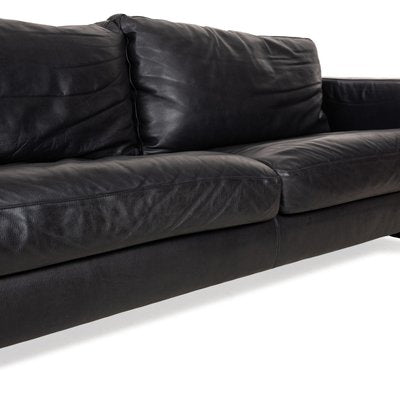 Vintage Three-Seater Sofa in Black Leather from Lederland-RQW-2016715