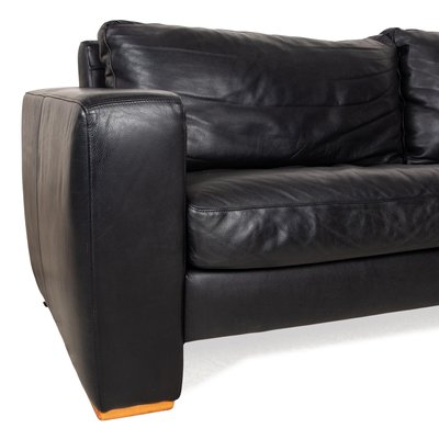 Vintage Three-Seater Sofa in Black Leather from Lederland-RQW-2016715