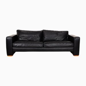 Vintage Three-Seater Sofa in Black Leather from Lederland-RQW-2016715