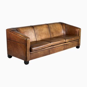 Vintage Three-Seater Sofa in Leather-OXF-1740047